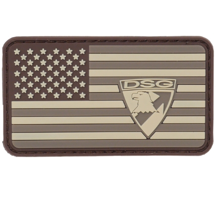 DSG American Flag PVC Patch - Brown/Tan