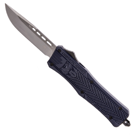 CobraTec 3" Medium CTK-1 Drop-point w/ NYPD Blue Handle No Serration