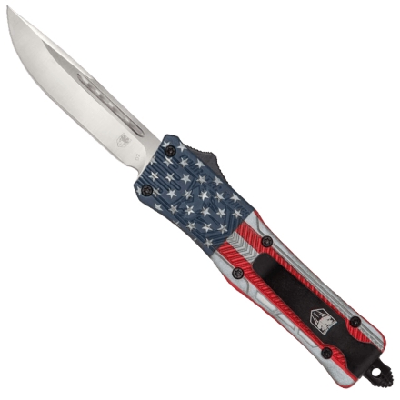 CobraTec 3" Medium CTK-1 Drop-point OTF w/ American Flag Handle
