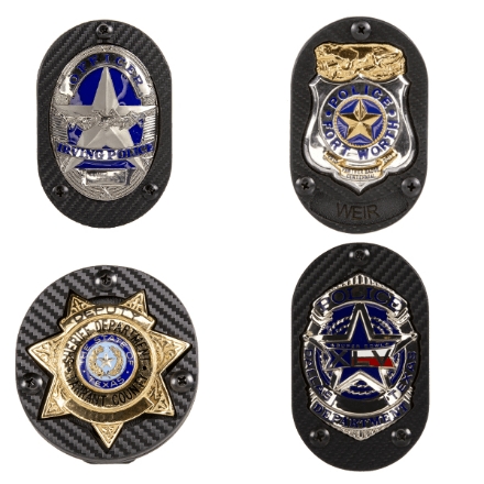 Badge Carriers - Clip-on Recessed Shield Cut w/ Custom Text