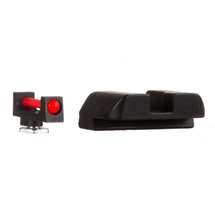 AmeriGlo GLOCK 17/19/23 Fiber Sight Set - Red Fiber .130" Wide Front / .165" Notch Pro Style Rear