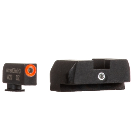 AmeriGlo GLOCK 17/19/23 I-DOT Tritium Sights - Orange Outlined .140" Front / .180" Notch Rear
