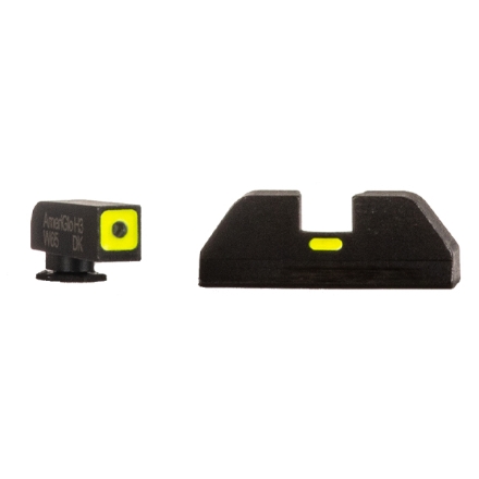 AmeriGlo GLOCK 17/19/23 CAP Sights - Green Outline .140" Wide Front / .155" Notch Green Rear