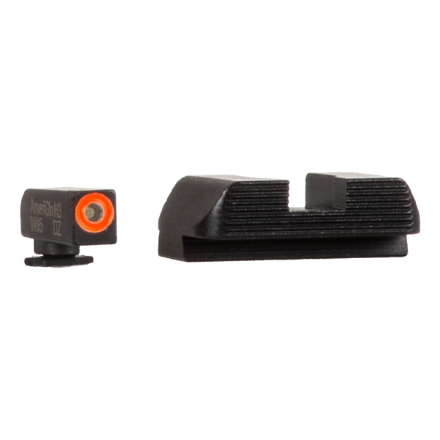 AmeriGlo GLOCK 17/19/23 Hackathorn Tritium Sights - Orange Outlined .140" Front / .180" Black Rear