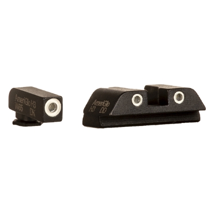 AmeriGlo Gen5 GLOCK 17/19/26/45 Classic Tritium Sights - Outline White Front / Rear