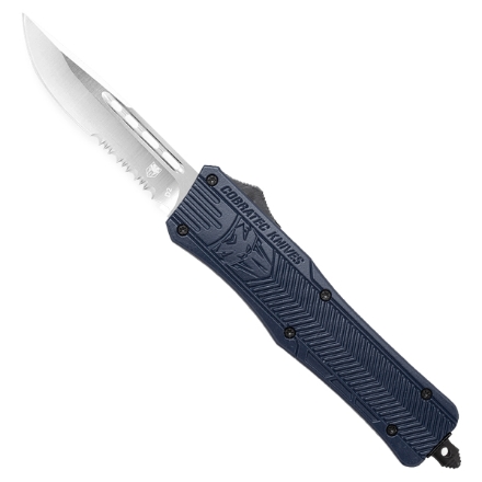 CobraTec 3" Medium CTK-1 Drop-point w/ NYPD Blue Handle Serrated