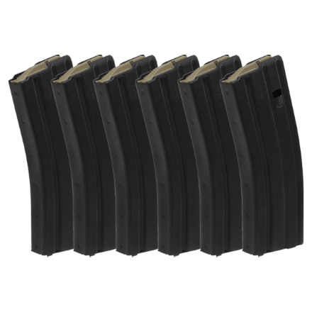 DSG Black Teflon Coated 5.56MM 30rd Magazines w/ MAGPUL Anti-tilt Follower - 6 Pack